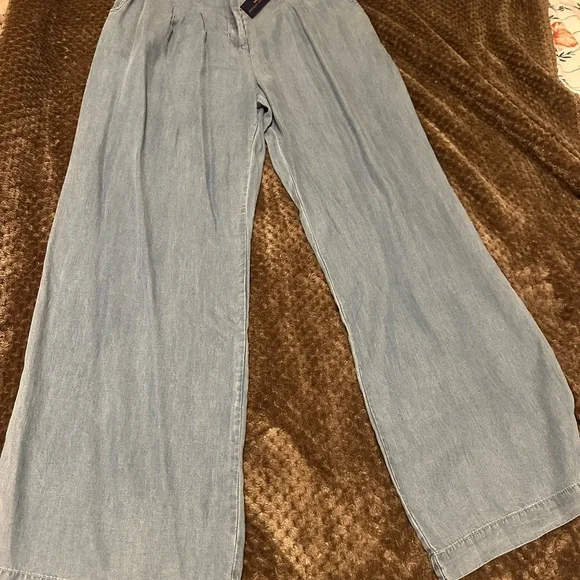 Adrienne Vittadini Blue Wide-Leg Palazzo Pants - Picture 3 of 7